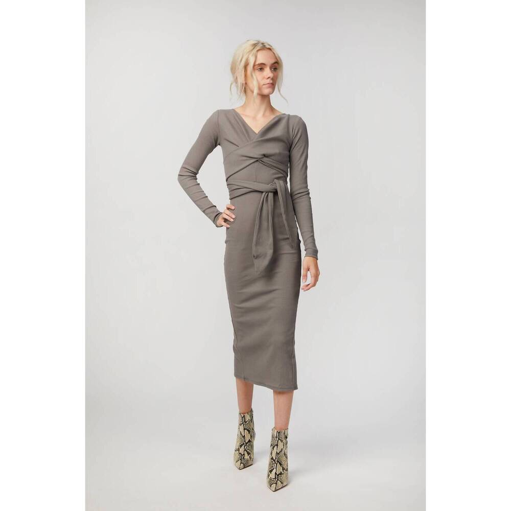 NEW THE LINE BY K saloma ii wrap dress in grey - Picture 1 of 6